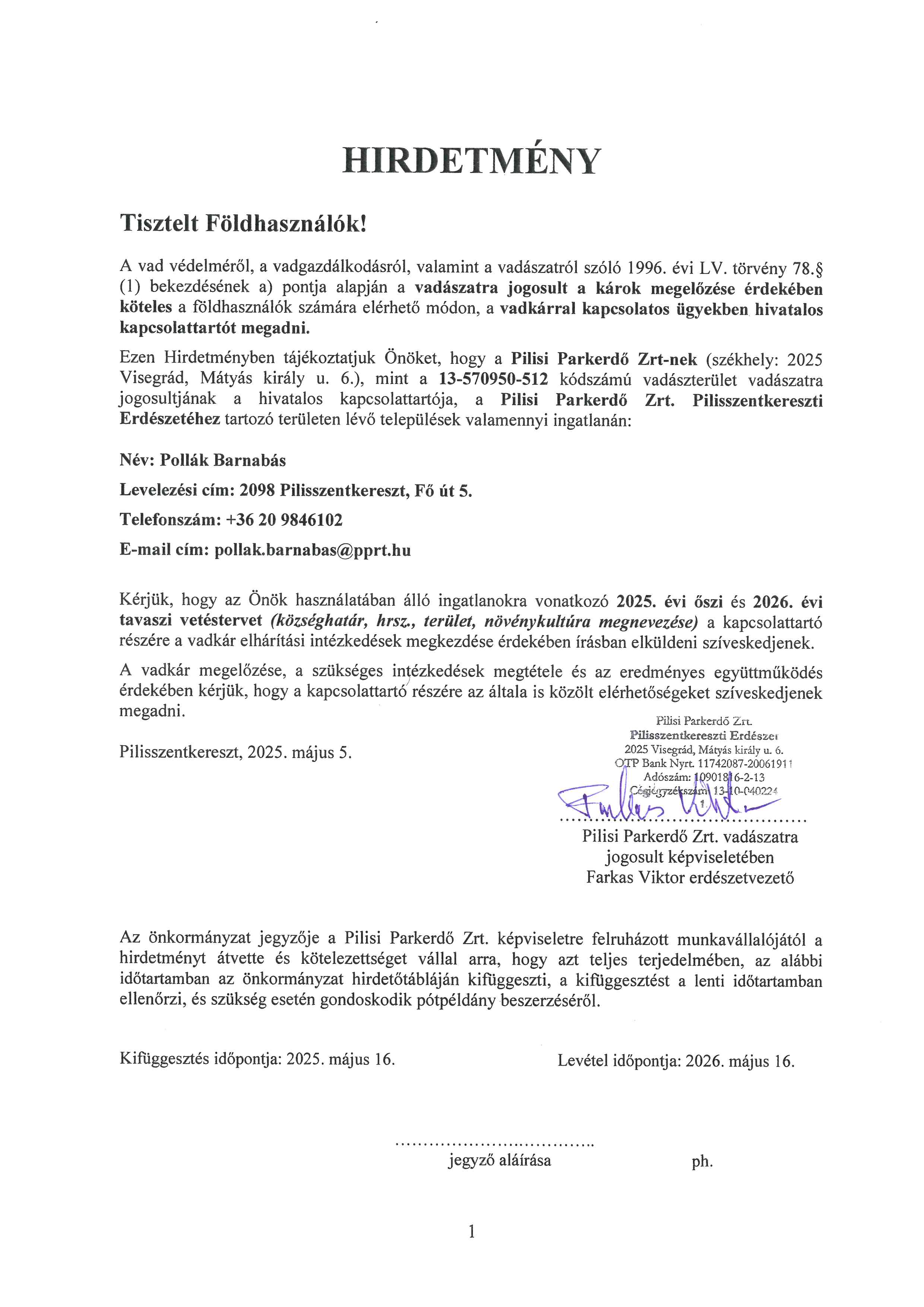 vadkár psztki erdészet